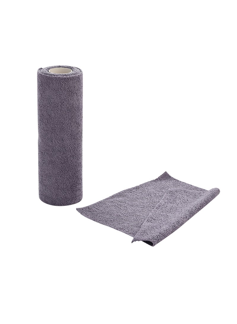 لوازم رول مساحات تنظيف (20 قطعة) - رمادي - 30x30 سم - فوط مايكروفايبر قابلة للغسل وإعادة الاستخدام - خالية من الوبر - مثالية لتنظيف المطبخ، الأواني، السيارة، الزجاج، والأسطح - Image 1
